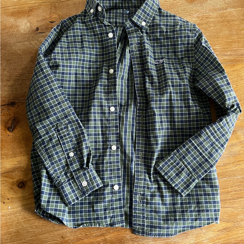 Boys vineyard vines button up plaid gingham
